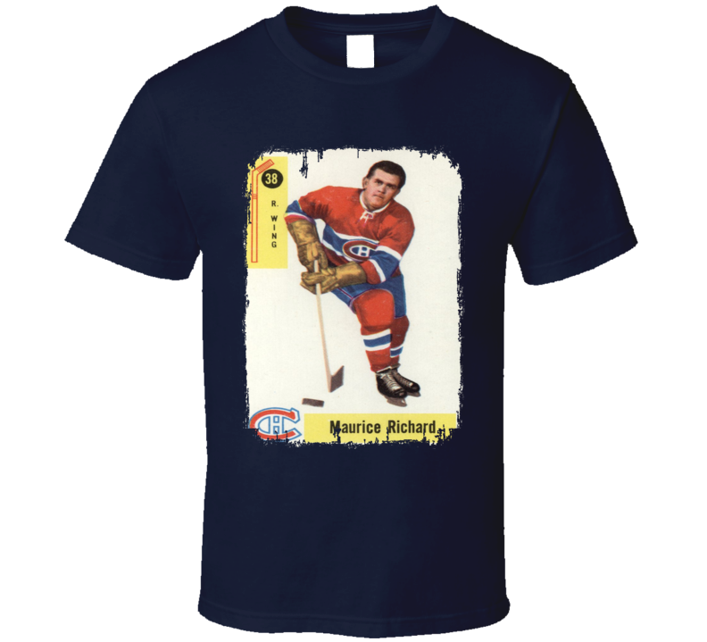 1957 Parkhurst Richard Vintage Hockey Trading Card Worn Look T Shirt 1957 Parkhurst Richard Vintage Hockey Trading Card Worn Look T Shirt