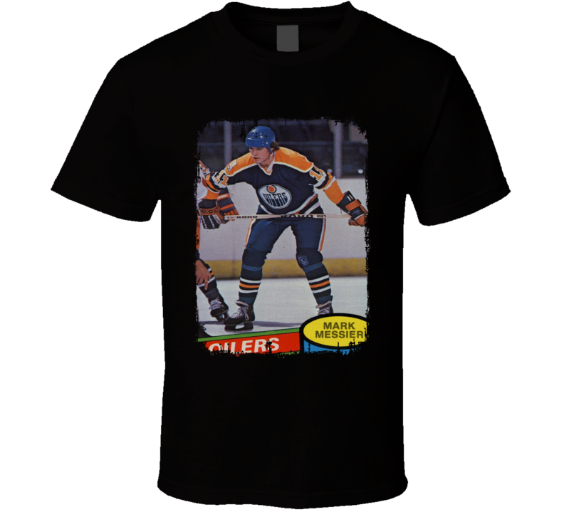 1980 Mark Messier Vintage Hockey Trading Card Worn Look Cool T Shirt 1980 Mark Messier Vintage Hockey Trading Card Worn Look Cool T Shirt