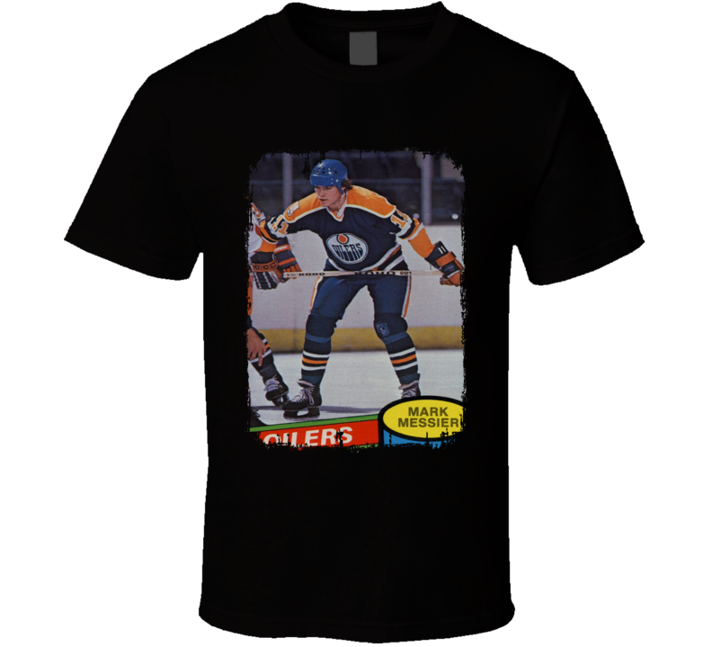 1980 Mark Messier Vintage Hockey Trading Card Worn Look Cool T Shirt