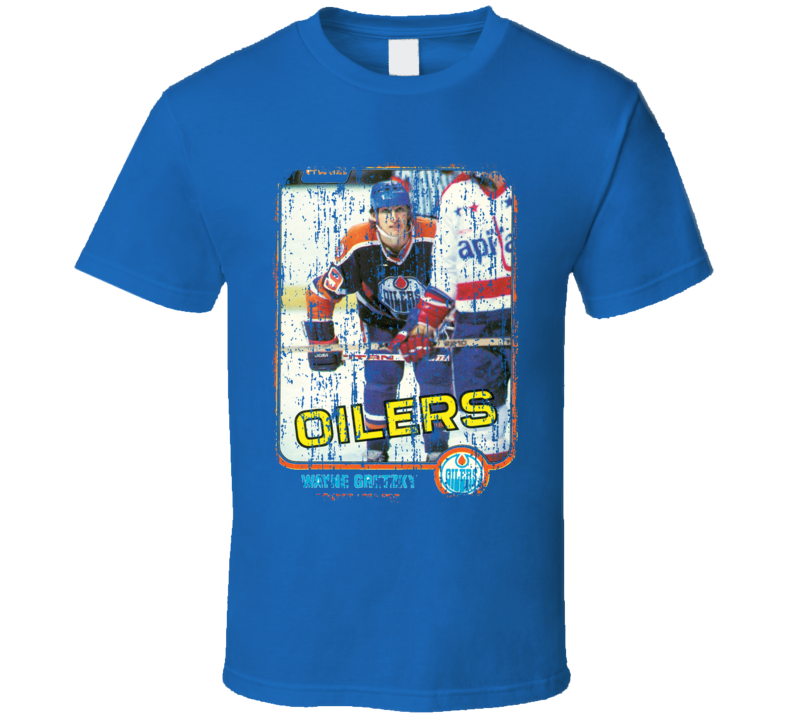 1981 Wayne Gretzky Vintage Hockey Trading Card Worn Look Cool T Shirt