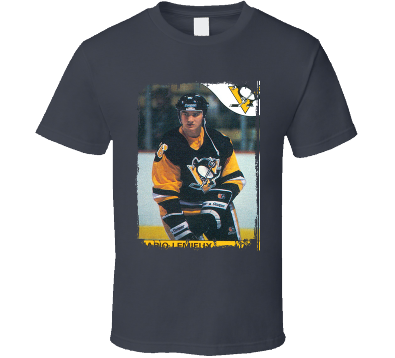 1985 Mario Lemieux Vintage Hockey Trading Card Worn Look Cool T Shirt