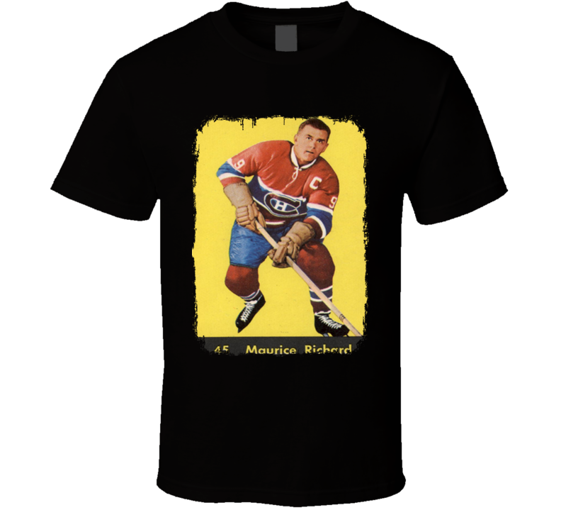 1960 Parkhurst Richard Vintage Hockey Trading Card Worn Look T Shirt