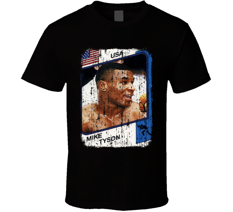 1986 Mike Tyson Vintage Boxing Trading Card Worn Look Cool T Shirt