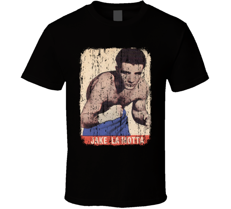 1948 Jake LaMotta Vintage Boxing Trading Card Worn Look Cool T Shirt 1948 Jake LaMotta Vintage Boxing Trading Card Worn Look Cool T Shirt