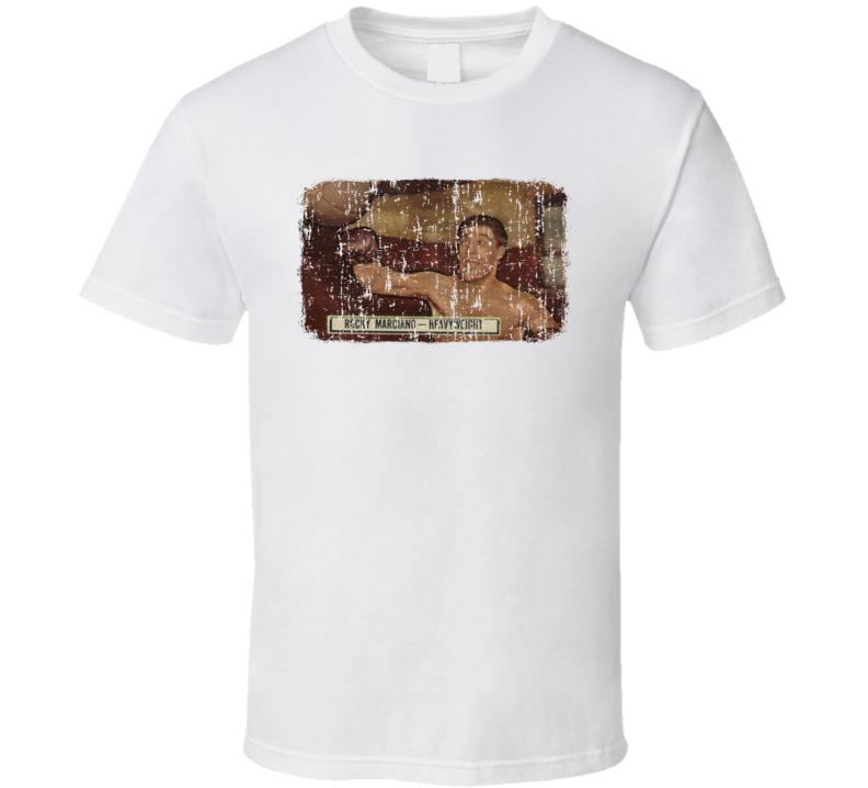 1951 Rocky Marciano Vintage Boxing Trading Card Worn Look Cool T Shirt 1951 Rocky Marciano Vintage Boxing Trading Card Worn Look Cool T Shirt