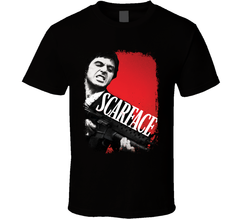 Al Pacino Actor Scarface Tribute Poster Worn Look Movie T Shirt