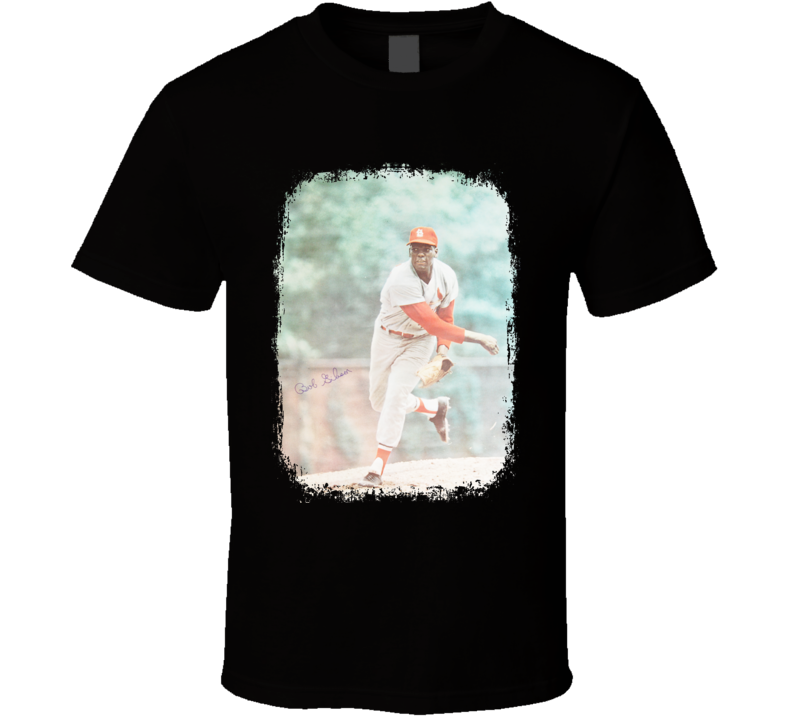 Bob Gibson Baseball Celebrity Tribute Poster Worn Look Sports T Shirt