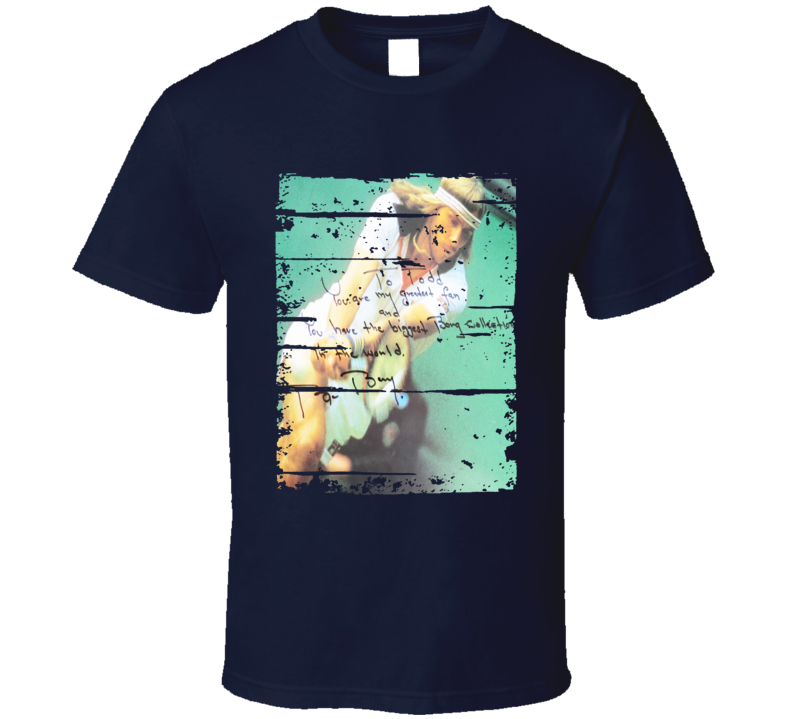 Bjorn Borg Tennis Athlete Autographed Tribute Poster Worn Look T Shirt Bjorn Borg Tennis Athlete Autographed Tribute Poster Worn Look T Shirt