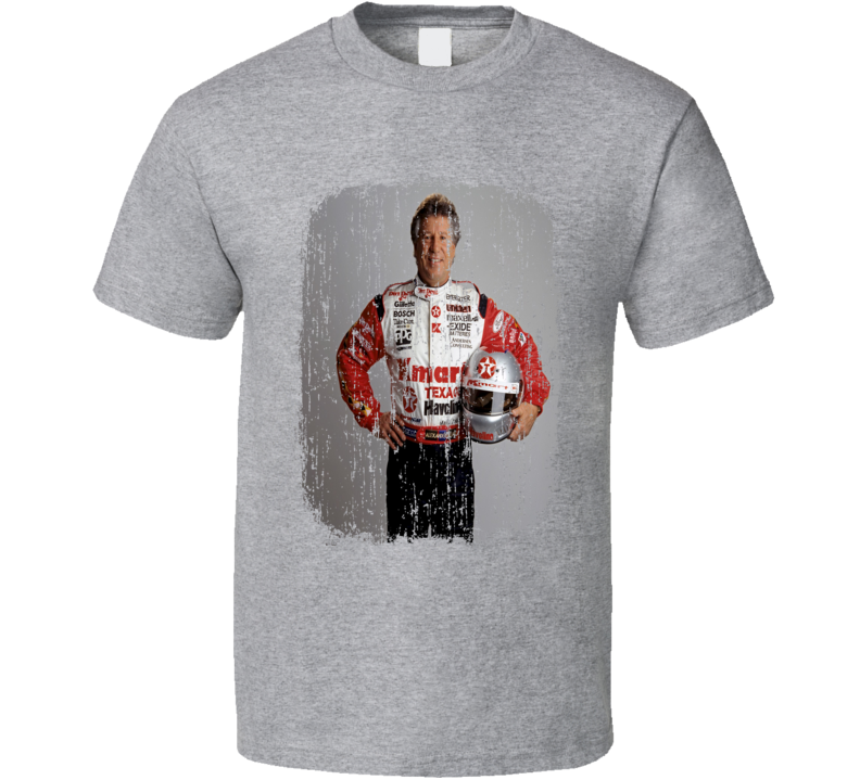 Mario Andretti Car Racing Tribute Poster Worn Look Sports T Shirt