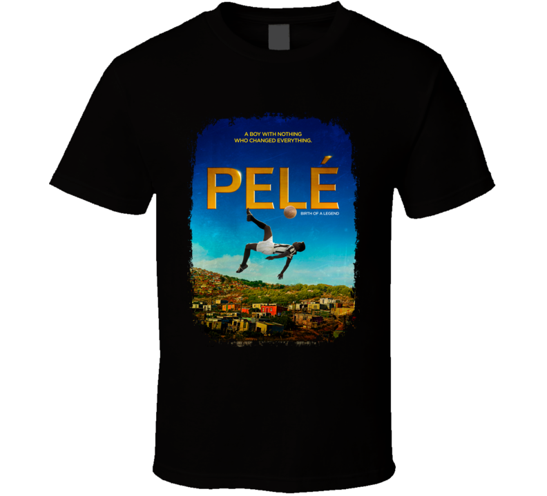 Pele Soccer Celebrity Tribute Movie Poster Worn Look Sports T Shirt Pele Soccer Celebrity Tribute Movie Poster Worn Look Sports T Shirt