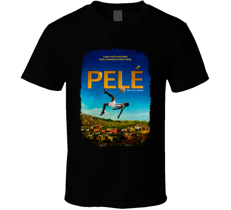 Pele Soccer Celebrity Tribute Movie Poster Worn Look Sports T Shirt