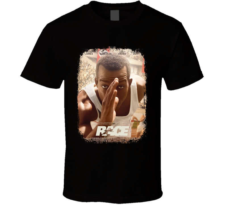 Jesse Owens Athletics Race Movie Poster Worn Look Sports T Shirt Jesse Owens Athletics Race Movie Poster Worn Look Sports T Shirt