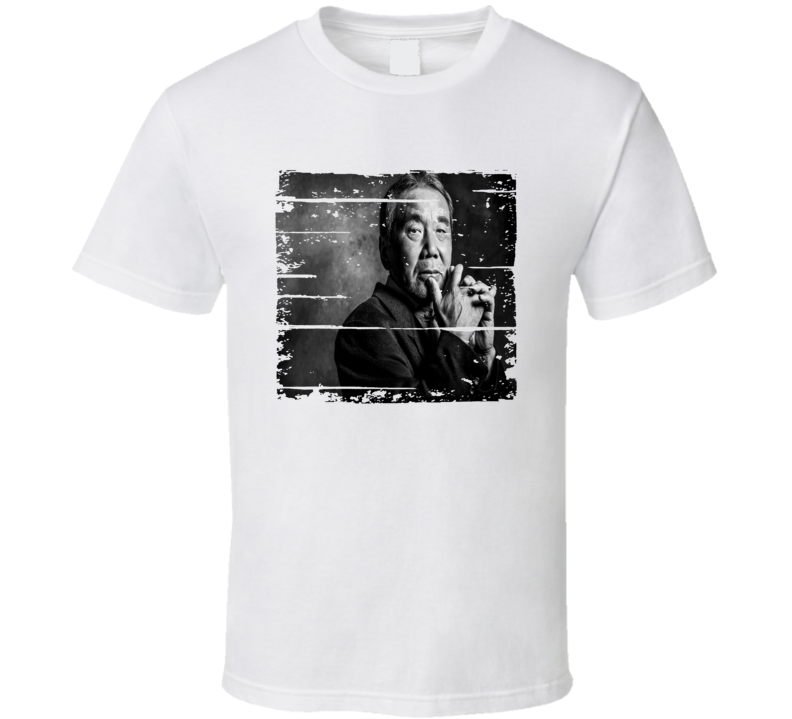 Haruki Murakami Author Tribute Poster Worn Look Cool Writers T Shirt