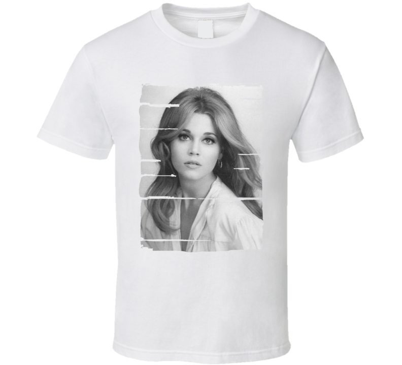 Jane Fonda Actress Celebrity Tribute Poster Worn Look Movie T Shirt