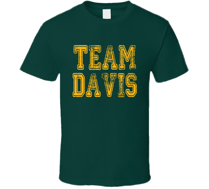 Team Davis Green Bay Football Player Fan Worn Look Sports T Shirt Team Davis Green Bay Football Player Fan Worn Look Sports T Shirt