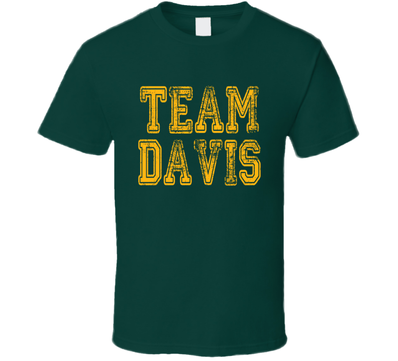 Team Davis Green Bay Football Player Fan Worn Look Sports T Shirt