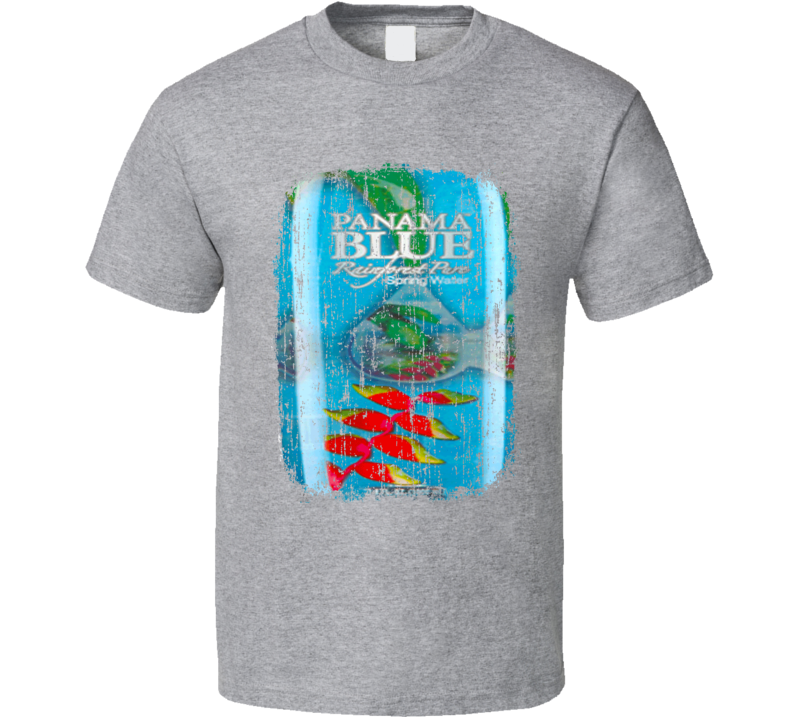 Panama Blue Water Mineral Drink Worn Look Cool Beverage T Shirt