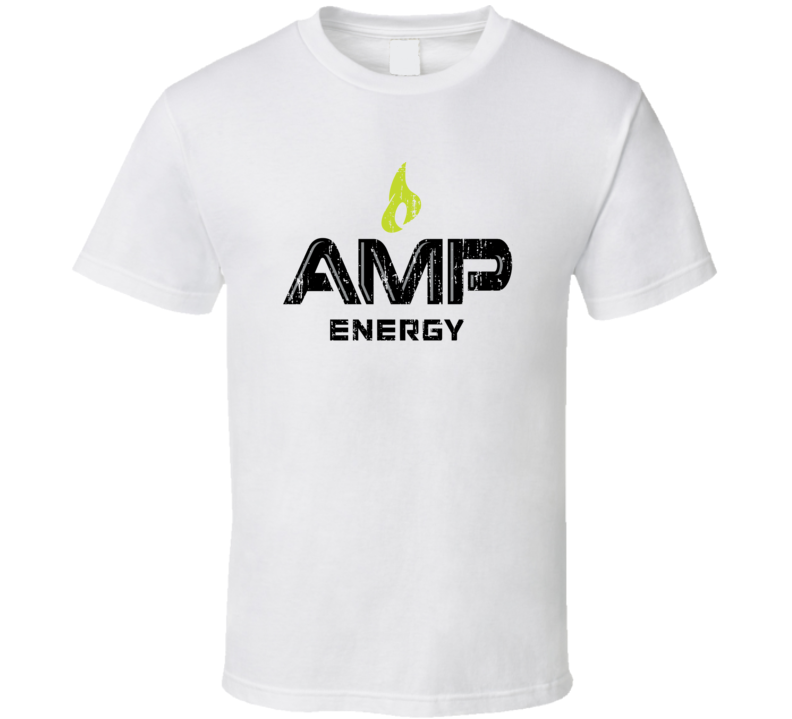 AMP Energy Drink Cool Caffine Beverage Worn Look Sports T Shirt AMP Energy Drink Cool Caffine Beverage Worn Look Sports T Shirt