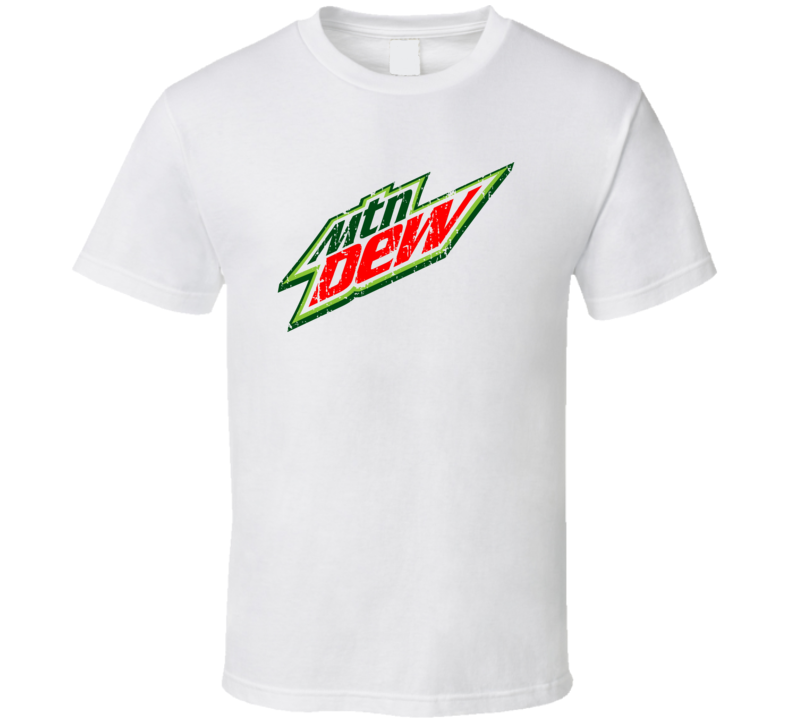 Mountain Dew Energy Drink Caffeine Beverage Worn Look Sports T Shirt