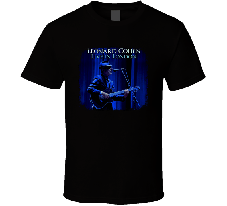 Live In London Tribute Poster Leonard Cohen Memorial Worn Look T Shirt