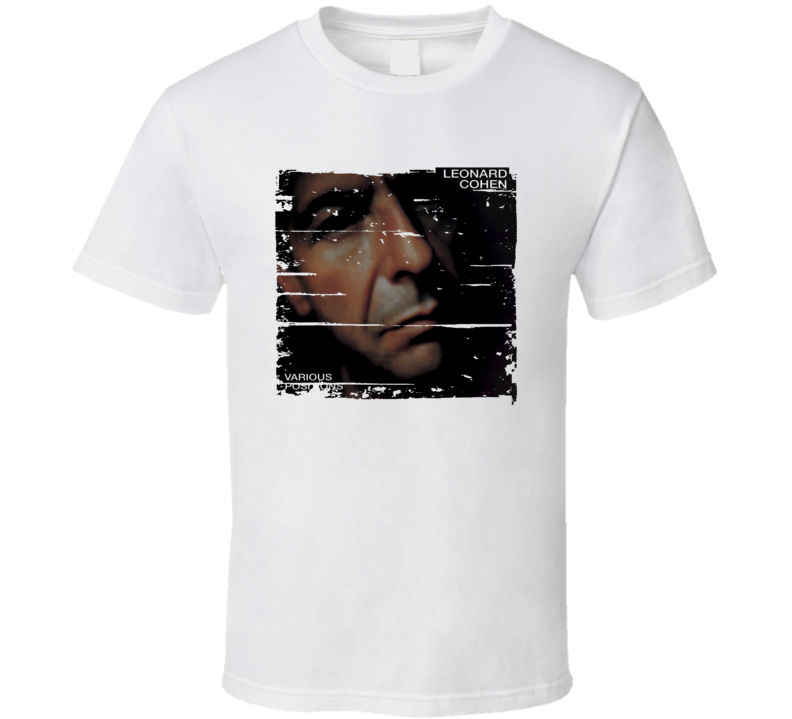 Various Positions Album Cover Leonard Cohen Memorial Worn Look T Shirt Various Positions Album Cover Leonard Cohen Memorial Worn Look T Shirt