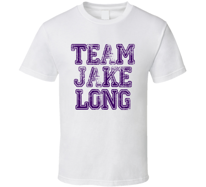 Team Jake Long Minnesota Football Player Worn Look Sports T Shirt Team Jake Long Minnesota Football Player Worn Look Sports T Shirt