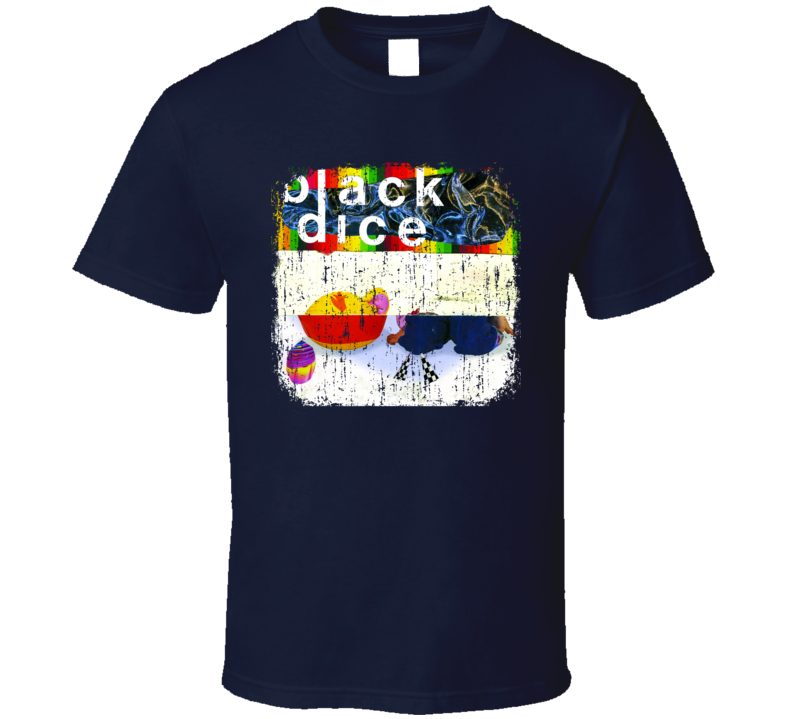 Black Dice Load Blown EDM Album Poster Worn Look Music T Shirt Black Dice Load Blown EDM Album Poster Worn Look Music T Shirt