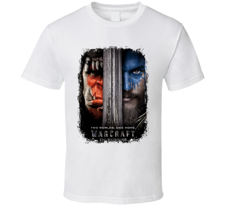 Warcraft Movie Poster Worn Look Cool Action Film Gift T Shirt Warcraft Movie Poster Worn Look Cool Action Film Gift T Shirt