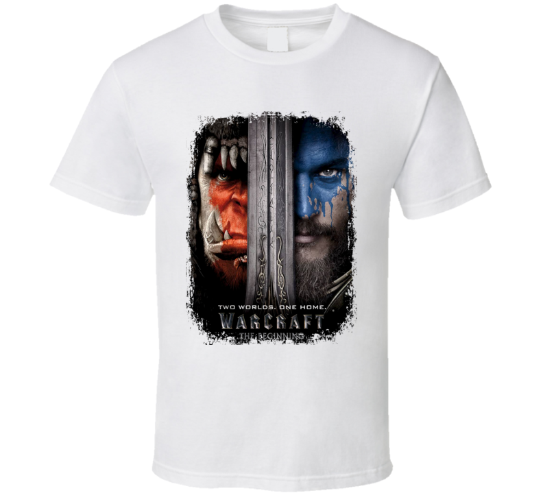 Warcraft Movie Poster Worn Look Cool Action Film Gift T Shirt