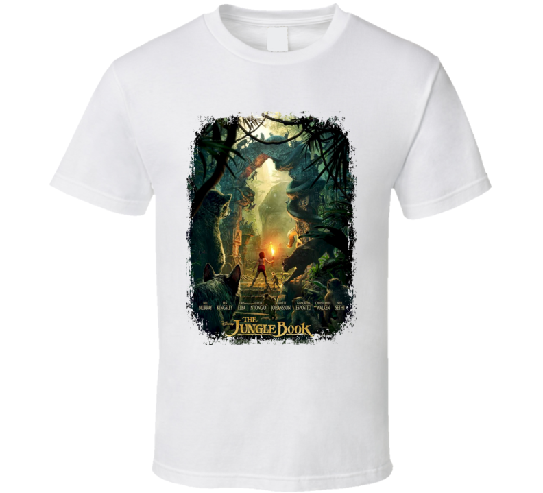 The Jungle Book Movie Poster Worn Look Cool Drama Film Gift T Shirt