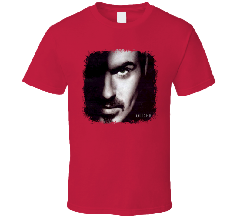George Michael Older Album Poster Worn Look Pop Music Tribute T Shirt George Michael Older Album Poster Worn Look Pop Music Tribute T Shirt