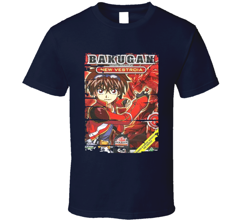 Bakugan New Vestroia Anime Battle Card Worn Look Cool Geek T Shirt