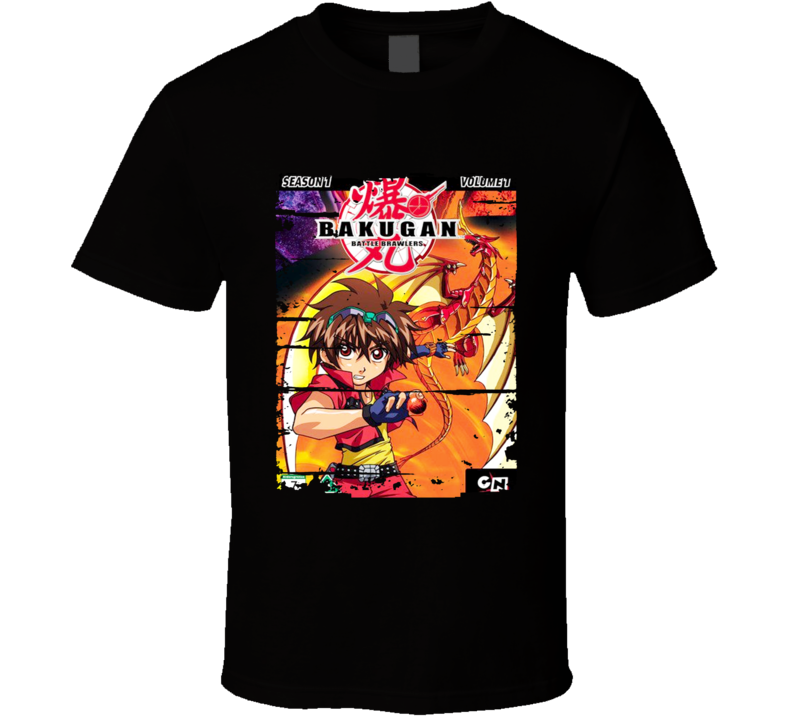 Bakugan Battle Brawlers Anime Battle Card Worn Look Cool Geek T Shirt