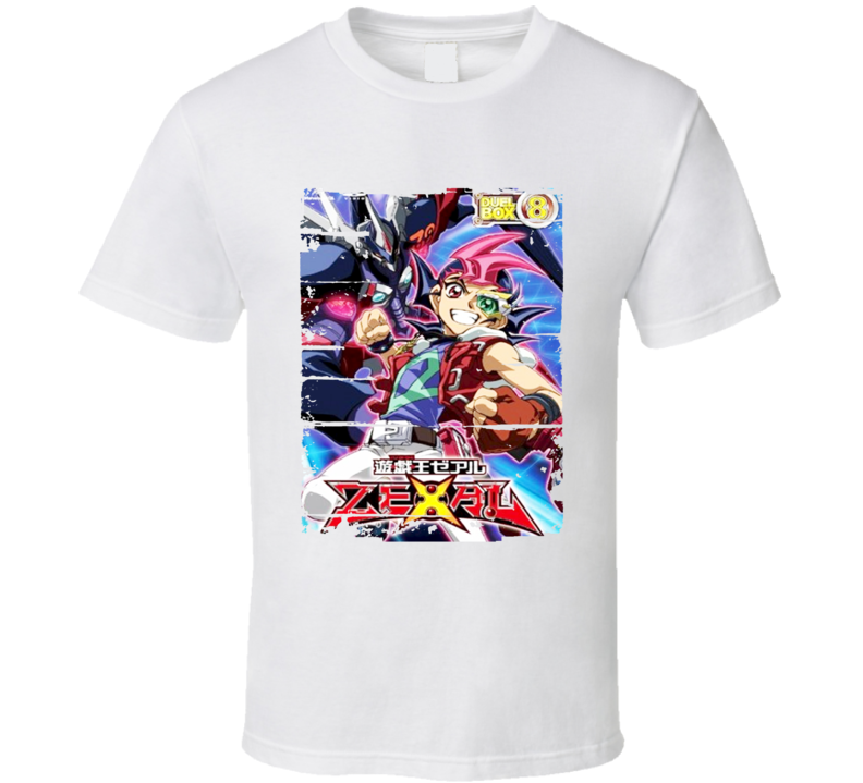 Yu-Gi-Oh Zexal II Iza Saishuu Anime Battle Card Worn Look T Shirt Yu-Gi-Oh Zexal II Iza Saishuu Anime Battle Card Worn Look T Shirt