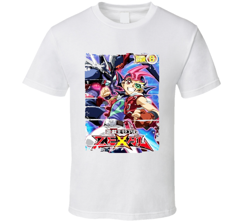 Yu-Gi-Oh Zexal II Iza Saishuu Anime Battle Card Worn Look T Shirt