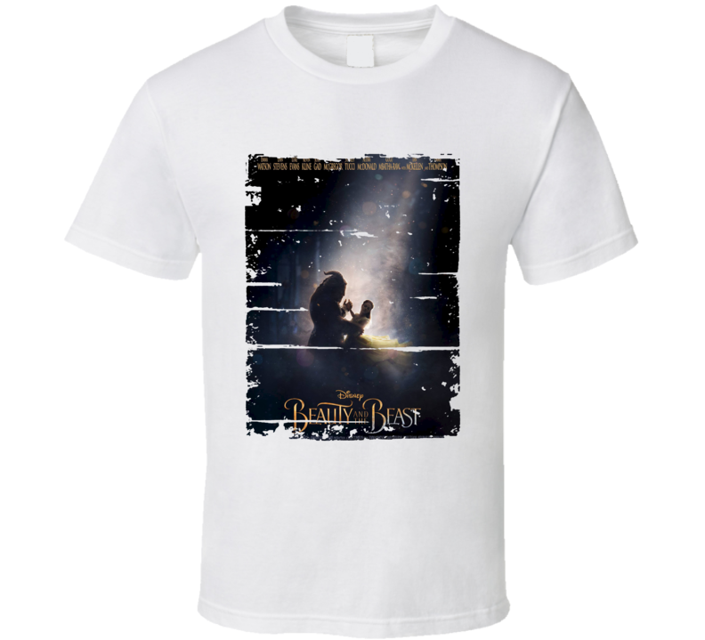 Beauty And The Beast Poster Cool Film Worn Look Movie Fan Gift T Shirt Beauty And The Beast Poster Cool Film Worn Look Movie Fan Gift T Shirt