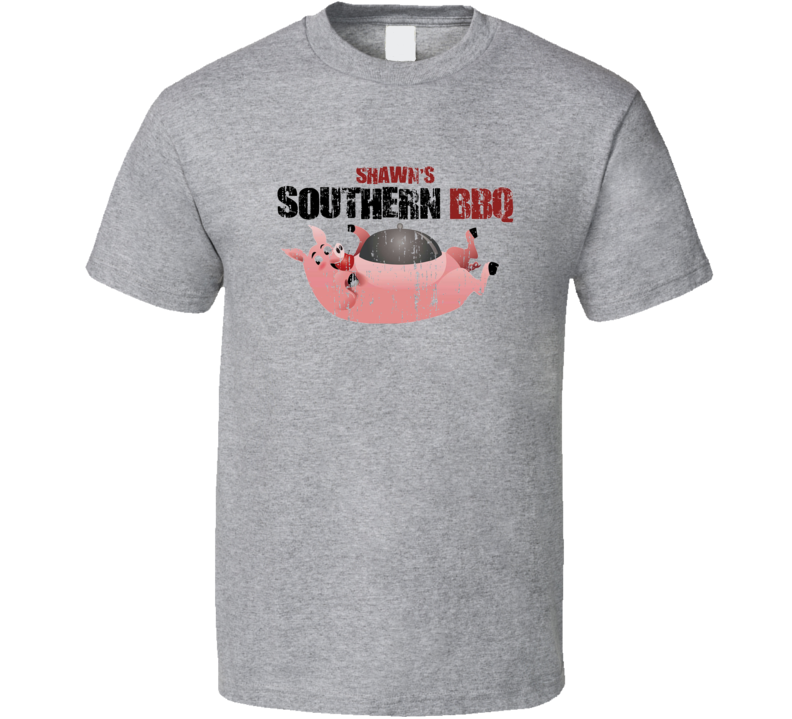 Shawn's Southern BBQ Cookhouse Grill Smoked Foodie Worn Look T Shirt Shawn's Southern BBQ Cookhouse Grill Smoked Foodie Worn Look T Shirt