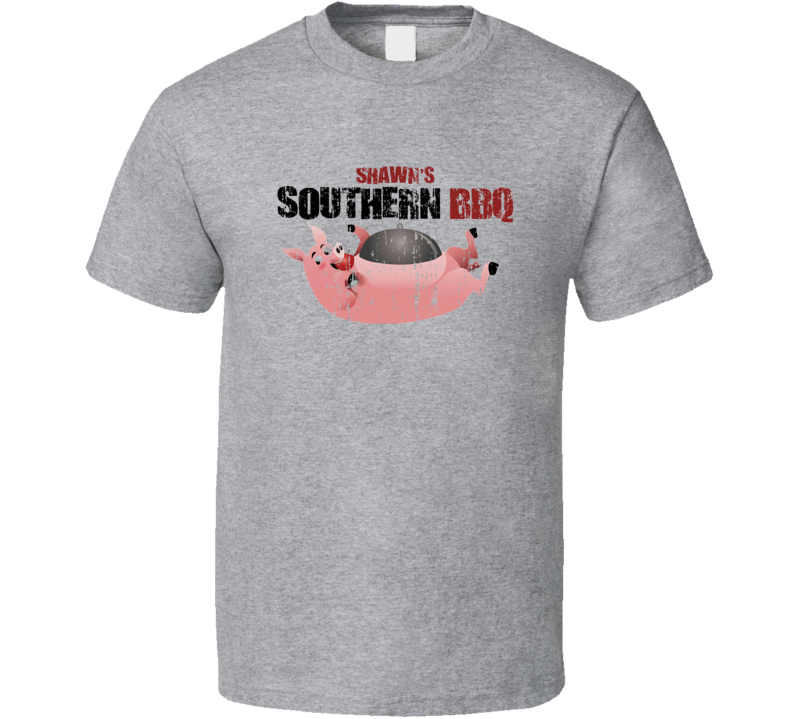 Shawn's Southern BBQ Cookhouse Grill Smoked Foodie Worn Look T Shirt