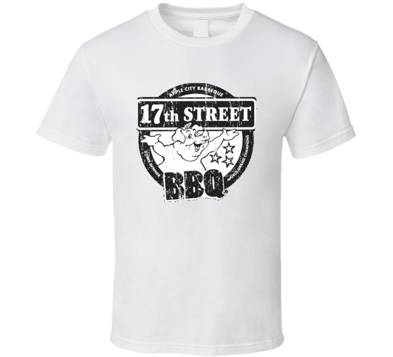 17th Street BBQ Cookhouse Grill Smoked Foodie Worn Look T Shirt 17th Street BBQ Cookhouse Grill Smoked Foodie Worn Look T Shirt
