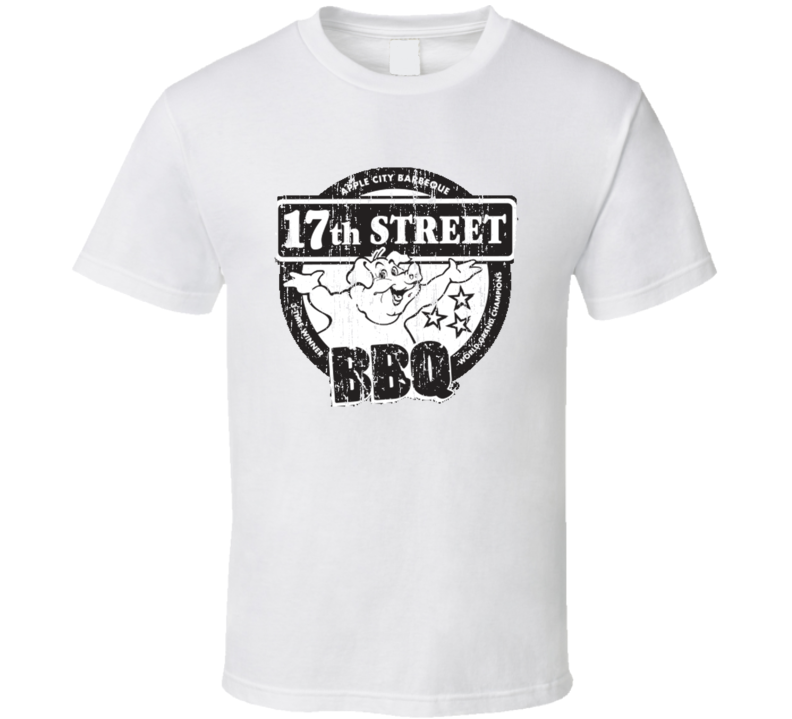 17th Street BBQ Cookhouse Grill Smoked Foodie Worn Look T Shirt