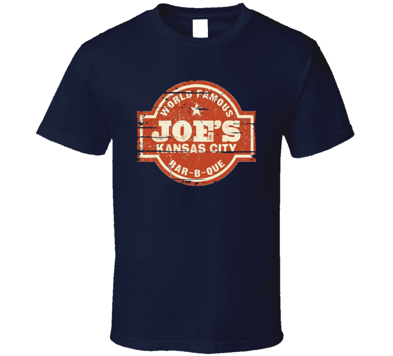 Joe's Kansas City BBQ Cookhouse Grill Smoked Foodie Worn Look T Shirt Joe's Kansas City BBQ Cookhouse Grill Smoked Foodie Worn Look T Shirt