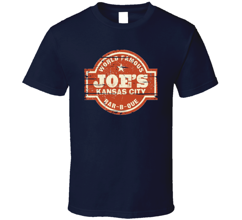 Joe's Kansas City BBQ Cookhouse Grill Smoked Foodie Worn Look T Shirt