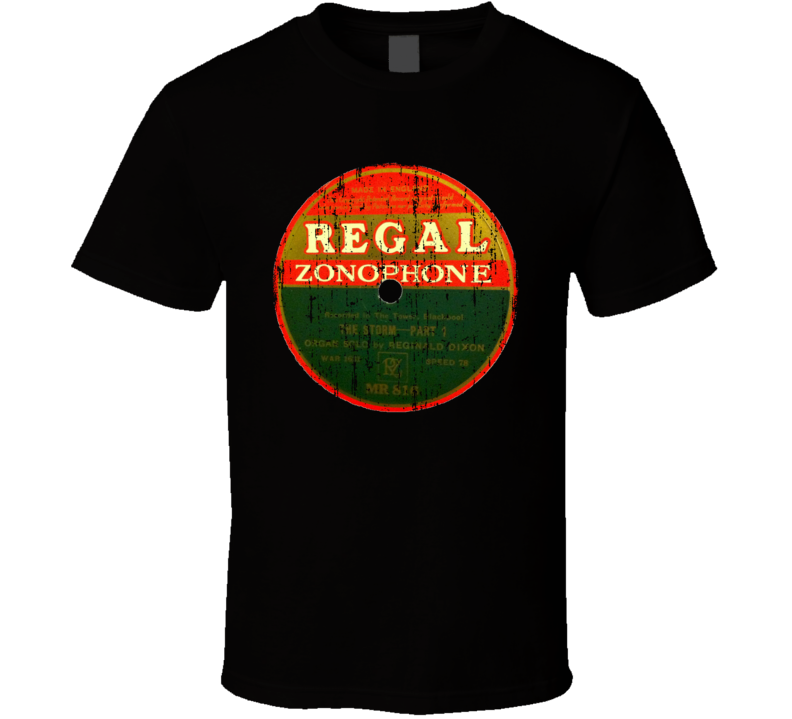 Regal Zonophone RPM Record Vintage Classic Music Worn Look T Shirt Regal Zonophone RPM Record Vintage Classic Music Worn Look T Shirt