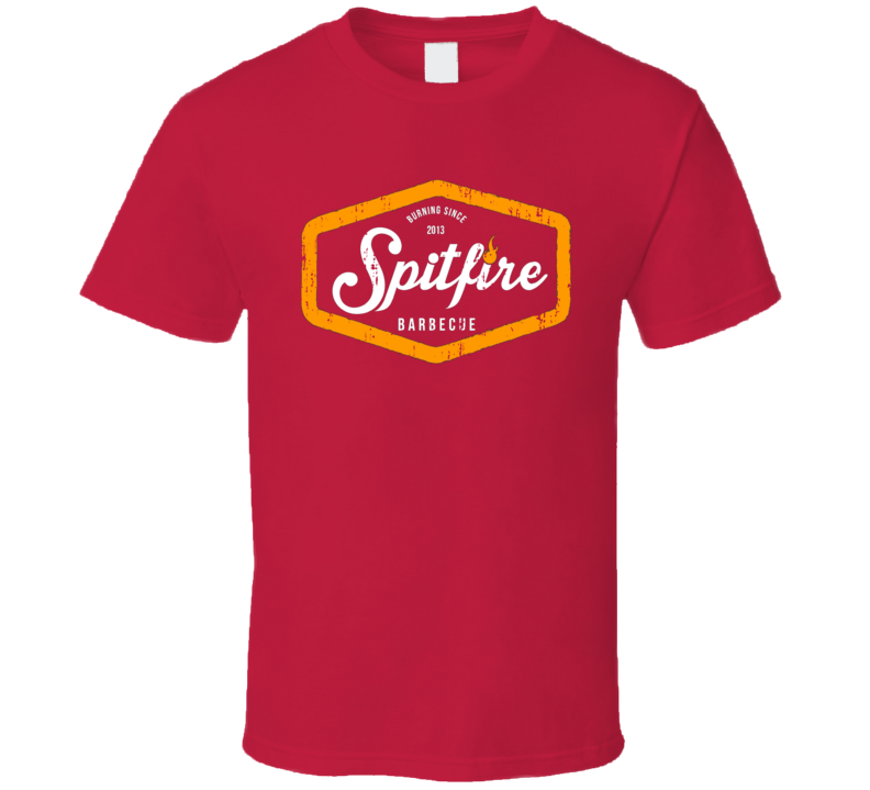 Spitfire Bar BBQ Cookhouse Grill Smoked Foodie Worn Look T Shirt