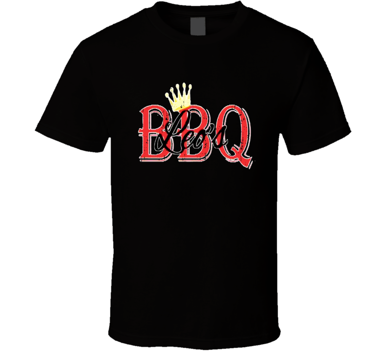 Leo's Barbeque Cookhouse Grill Smoked Foodie Worn Look T Shirt