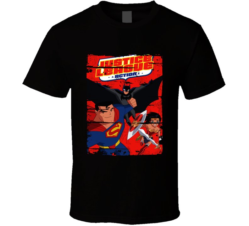 Justice Leagues Action Cartoon Worn Look Animated Tv Series T Shirt Justice Leagues Action Cartoon Worn Look Animated Tv Series T Shirt