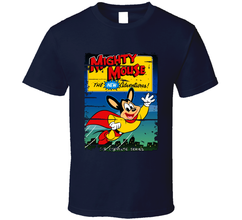 Mighty Mouse New Adventures Cartoon Worn Look Tv Show Cool T Shirt Mighty Mouse New Adventures Cartoon Worn Look Tv Show Cool T Shirt