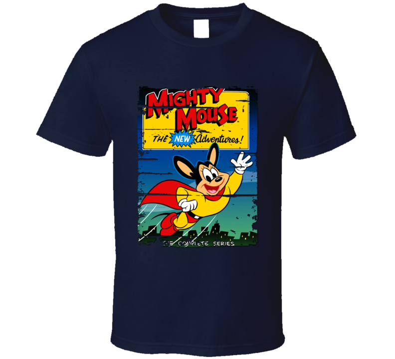 Mighty Mouse New Adventures Cartoon Worn Look Tv Show Cool T Shirt