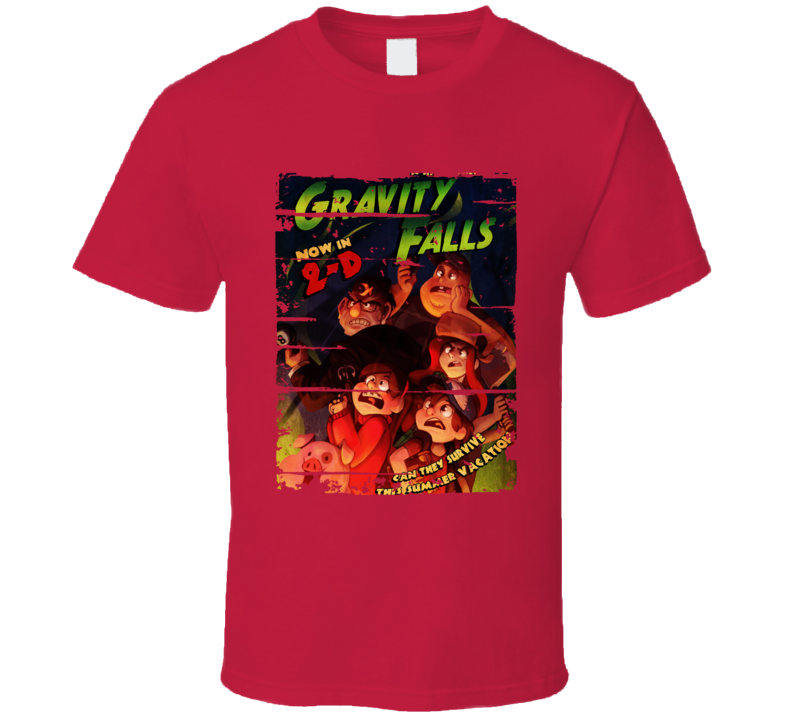 Gravity Falls Cartoon Worn Look Animated Tv Series T Shirt