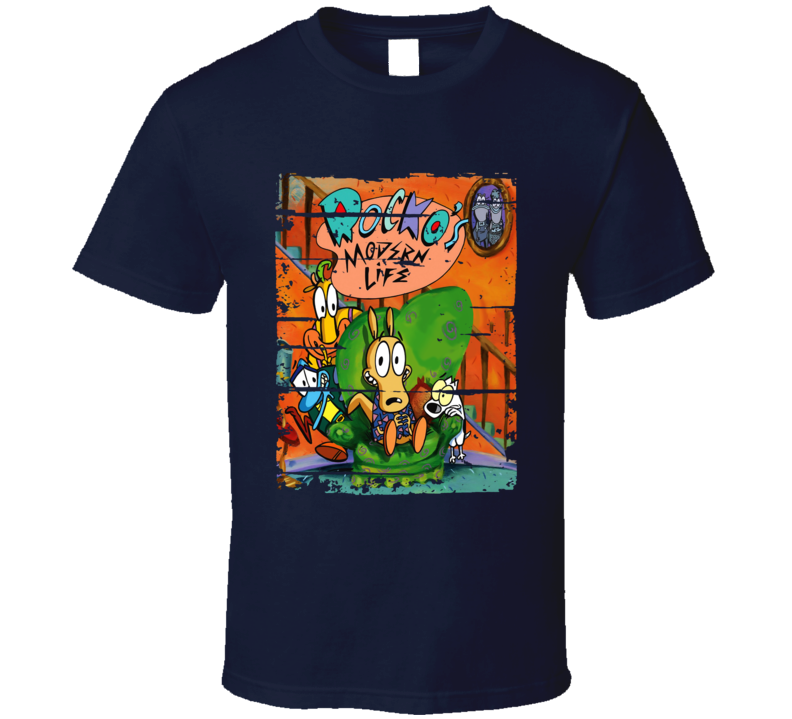 Rocko's Modern Cartoon Fan Worn Look Animated Tv Series T Shirt